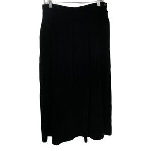 Leslie Fay Womens Vtg Black Velvet Midi Skirt Union Made USA